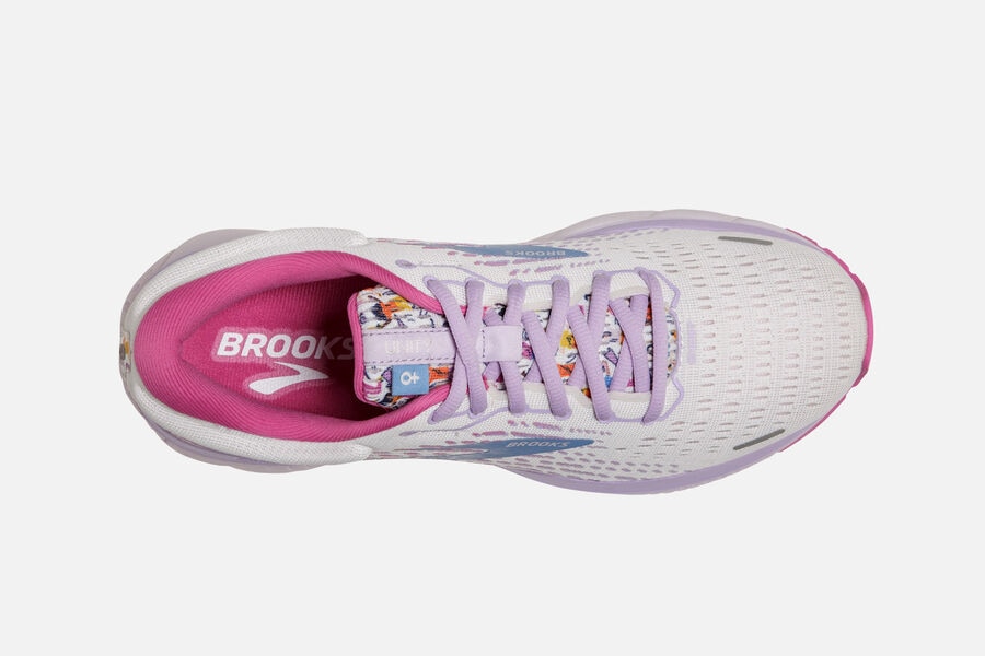 Brooks Ghost 13 Road Running Shoes Womens - White/Pink/Blue - HPIWA-1764